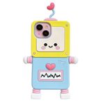 QoKcoahn iPhone 14 Pro Max için Kılıf, 3D Kawaii Telefon Kılıfı Sevimli Karikatür Aşk Robotu Yumuşak Silikon Komik Koruyucu Jel Kapak Kadın Kız iPhone 14 Pro Max için