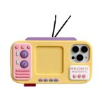QoKcoahn iPhone 14 Pro Max için Kılıf, 3D Kawaii Telefon Kılıfları Komik Sevimli Karikatür Retro TV Kapağı Yumuşak Silikon Jel Damla Koruma Kılıfı Kadın Kız iPhone 14 Pro Max için