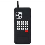 QoKcoahn iPhone 16 için Klasik Telefon Kılıfı, Komik 3D Karikatür Retro Telefon Siyah Kılıflar Sevimli Kawaii Telefon Kılıfları Yumuşak Silikon Darbeye Dayanıklı Koruyucu Kılıf Kadın Kız iPhone 16
