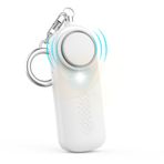 Qoosea Kişisel alarm, cep alarmı, 130 dB acil durum güvenlik sesi, kişisel güvenlik alarmı, LED ışıklı anahtarlık, polis onaylı alarm, çocuklar, kadınlar, daha büyük öğrenciler için (beyaz)