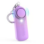 Qoosea Kişisel alarm, cep alarmı, 130 dB acil durum güvenlik sesi, kişisel güvenlik alarmı, LED ışıklı anahtarlık, polis onaylı alarm, çocuklar, kadınlar, yaşlılar için (lila)