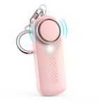 Qoosea Kişisel alarm, cep alarmı, 130 dB acil durum güvenlik sesi, kişisel güvenlik alarmı, LED ışıklı anahtarlık, polis onaylı alarm, çocuklar, kadınlar, yaşlılar için (pembe)