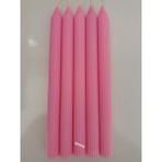 Qosrix 5'li Pudra Pembe Şamdan Soya Mumu Soya Doğal Pudra Kokulu Uzun Çubuk Konik Mum Dekoratif - Pudra - Pembe - 5 Adet