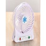 Qosrix Ultra Güçlü Esinti Portatif Mini USB Fan 3 Kademeli Şarjlı Masa Üstü Vantilatör Soğutucu Sessiz Ayarlanabilir Taşınabilir - Beyaz