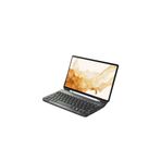 Qpen Samsung Galaxy X800 Tab S8 Plus Uyumlu 12.4 inç Klavyeli Tablet Kılıf Mavi