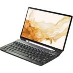 Qpen Samsung Galaxy X800 Tab S8 Plus Uyumlu 12.4 inç Klavyeli Tablet Kılıf Siyah