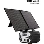 QPEN Taşınabilir Güneş Paneli Katlanabilir 100W 18V 5.5A Pv Modülü Güç Istasyonu Çift Yüzlü Monokristal Güneş Pili - Siyah