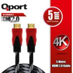 Qport 5 Metre Q-HDMI53 2.0V 4K 60Hz Altın Uçlu HDMI Kablo