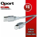 Qport 5 Metre USB 2.0 Yazıcı Kablosu (Q-Q-Pr5)
