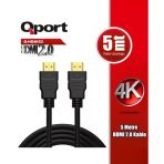Qport 5Metre Q-Hdmı52 Hdmı Kablo 3D Gold 2.0V 4K 60Hz