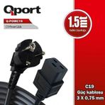 Qport C19 1.5 mt Power Güç Kablosu