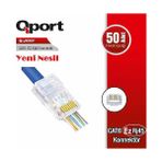 Qport Cat6 (50Lİ Paket) EZ-RJ45 Yeni Nesil Konnektör (Q-J600Y)