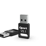 Qport Q-BLU5 Bluetooth 5.1 10 mt Mesafeli 3 Mbps Veri Aktarım Hızı Ağ Adaptörü