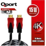 Qport Q-HDMI153 Altın Uçlu 15 mt 4K 2.0 HDMI Kablo