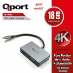 Qport Q-Thv2 Type-C To Hdmı/Vga Cevırıcı Adaptör