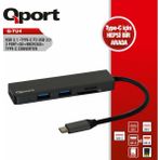 Qport Q TU4 Type-C To USB 3.0 3 Port+SD+Micro SD+Type-C F Çevirici
