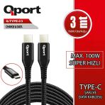 Qport Q-Type-C3 3Metre Type-C Görüntü Kablosu