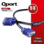 Qport Q-Vga5 5m Filtreli VGA (Monitör)Kablosu