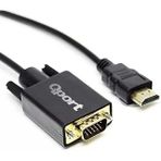 Qport-QPORT Q-HVG18 HDMI TO VGA 1,8 METRE ÇEVİRİCİ KABLO