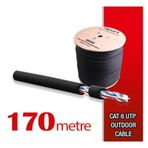 Qport Yüksek Bakır Utp 23Awg 0.58 MM Dış Ortam Cat6 Outdoor Kablo 170 Metre