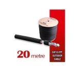 Qport Yüksek Bakır Utp 23Awg 0.58 MM Dış Ortam Cat6 Outdoor Kablo 20 Metre