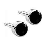 QPP Quality Piercing Products Kulak Delme Küpesi 12 Çift Beyaza Siyah Taş - Gümüş
