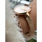 Q&Q Marka Çelik Hasır Ince Kordon, Su Geçirmez, 2 Yıl Garantili Gümüş Renk Kadın Kol Saati+Bileklik - Rose Gold
