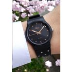 Q&Q Silikon Kayışlı 10 ATM Su Geçirmez Siyah Kız Çocuk Kol Saati