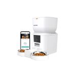 QQ025-Dual Kameralı 480P Akıllı Kedi Köpek Otomatik Mama Kabı, 2.4Ghz, 4Lt, Çift Metal Kase