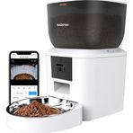 QQ029 Kameralı 1080P Gece Görüş, Akıllı Otomatik Kedi Köpek Mama Kabı, 2.4Ghz/5Ghz, 4Lt, Metal Kase
