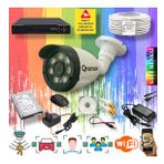 Qromax 1 Kameralı Set - Yapay Zeka Özellikli Gece Renkli Gösteren 8 Warm Ledli TurboHD Güvenlik Kamerası Seti 3908W-104