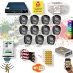 qromax 11 Kameralı Set - Gece Renkli Gösteren Hareket Algılayan 5MP SONY Lensli 4 Ultra Warm Ledli FULLHD Güvenlik Kamerası Seti 2304W-9016 - Siyah - Beyaz