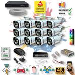 Qromax 12 Kameralı IP Set - Yapay Zeka Özellikli Gece Renkli Gösteren Sesli 6 Warm Ledli 4K FULLHD IP Güvenlik Kamerası Seti 4386WS