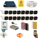 QROMAX 16 Kamerali Set - Hareket Algılayan 36 Ir Led 5MP Lensli 1080P Güvenlik Kamerasi Seti 5236