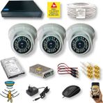 qromax 3 Kameralı Set - Hareket Algılayan Gece Görüşlü 36 Ir LED 5mp Sony Lensli 1080P Full Hd Dome Iç Mekan Güvenlik Kamerası Seti D136B - Beyaz - Siyah