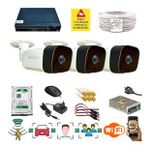 QROMAX 3 Kameralı Set - İnsan Yüz Araç Tanımalı Hareket Algılayan 5 MP SONY Lensli 36 IR Ledli 1080P FULLHD Metal Kasa Güvenlik Kamerası Seti 5236