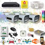 QROMAX 3 Kameralı Set - Yapay Zeka Özellikli Gece Renkli Gösteren 5 Mp Lensli 1080P FullHD Güvenlik Kamerası Seti 784w-1