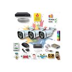 qromax 3 Kameralı Yapay Zekalı Gece Renkli ve Sesli 6 Warm Ledli 4K FULLHD IP Güvenlik Kamerası Seti 4386WS