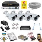 QROMAX 4 Kameralı Set - 5 Mp 1940p Sensör 6 Megapiksel Sony Lens Metal Kasa Ip Güvenlik Kamerası Seti