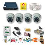 QROMAX 4 Kameralı Set - İnsan Yüz Araç Tanımalı Hareket Algılayan 5 MP SONY Lensli 36 IR Ledli DOME İç Mekan 1080P FULLHD Güvenlik Kamerası Seti D136B