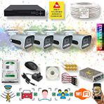 QROMAX 4 Kameralı Set - Yapay Zeka Özellikli Gece Renkli Gösteren 5 Mp Lensli 1080P FullHD Güvenlik Kamerası Seti 784w-1
