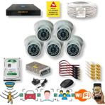 qromax 5 Kameralı Set - Insan Yüz Tanımalı Hareket Algılayan Gece Görüşlü 36 Ir LED 5mp Sony Lensli 1080P Full Hd Dome Iç Mekan Güvenlik Kamerası Seti D136B