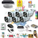 Qromax 6 Kameralı IP Set - Yapay Zeka Özellikli Gece Renkli Gösteren Sesli 6 Warm Ledli 4K FULLHD IP Güvenlik Kamerası Seti 4386WS