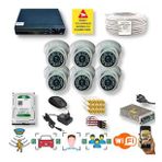 QROMAX 6 Kameralı Set - İnsan Yüz Araç Tanımalı Hareket Algılayan 5 MP SONY Lensli 36 IR Ledli DOME İç Mekan 1080P FULLHD Güvenlik Kamerası Seti D136B