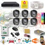 qromax 6 Kameralı Set - Yapay Zeka Özellikli Gece Renkli Gösteren 5MP SONY Lensli 4 Ultra Warm Ledli FULLHD Güvenlik Kamerası Seti 2304W-108 - Siyah - Beyaz