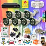Qromax 7 Kameralı Set - Yapay Zeka Özellikli Gece Renkli Gösteren 8 Warm Ledli TurboHD Güvenlik Kamerası Seti 3908W-108
