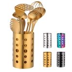 QRU Tezgah için Mutfak Gereçleri Tutacağı (H6.7 "x G4.1"), Aletler, Spatula, Kaşık, Gümüş Eşya ve Daha Fazlası için Paslanmaz Çelik Pişirme Gereçleri Caddy, Pişirme Gereçleri Düzenleyici, Mutfak