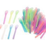 QsQueen 100 ADET Makyaj için Kozmetik Spatula Yüz Maskesi Plastik Kaşık Tek Kullanımlık Makyaj Araçları Karıştırma ve Örnekleme için 4,88 inç x 2,7 cm Rastgele Renk