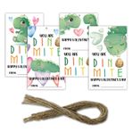 Qssfdgg 40 Adet Dinozor Sevgililer Günü Hediye Etiketleri, Kendin Yap El Sanatları için Sicim İpli İsim Etiketleri Asın, Çocuk Erkek Kız Hediye Paketleme Şekeri, Sevgililer Günü Partisi Etkinlik Dekor