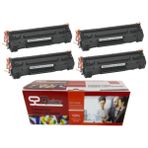 Qstar Hp Çipli CF283A 83A 4'lü Ekonomik Paket Garantili Uyumlu Toner M126A 127FN 127FW 128FN Muadil Toner - Siyah
